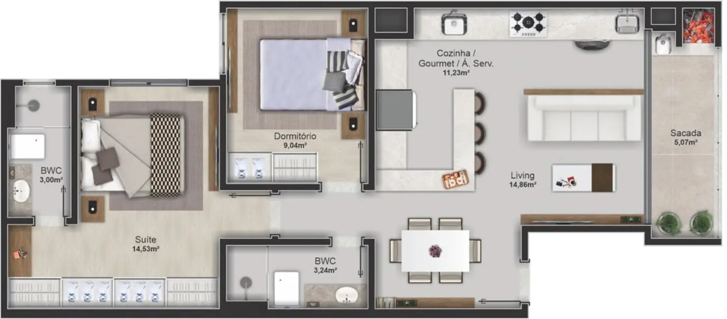 Apartamento com 2 quartos à venda, 71m2 em Nações, Balneario Camboriu - SC - imagem 8 Foto 8 de Apartamento com 2 quartos à venda, 71m2 em Nações, Balneario Camboriu - SC