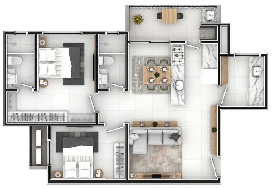 Apartamento com 2 quartos à venda, 76m2 em Dom Bosco, Itajai - SC - imagem 9 Foto 9 de Apartamento com 2 quartos à venda, 76m2 em Dom Bosco, Itajai - SC