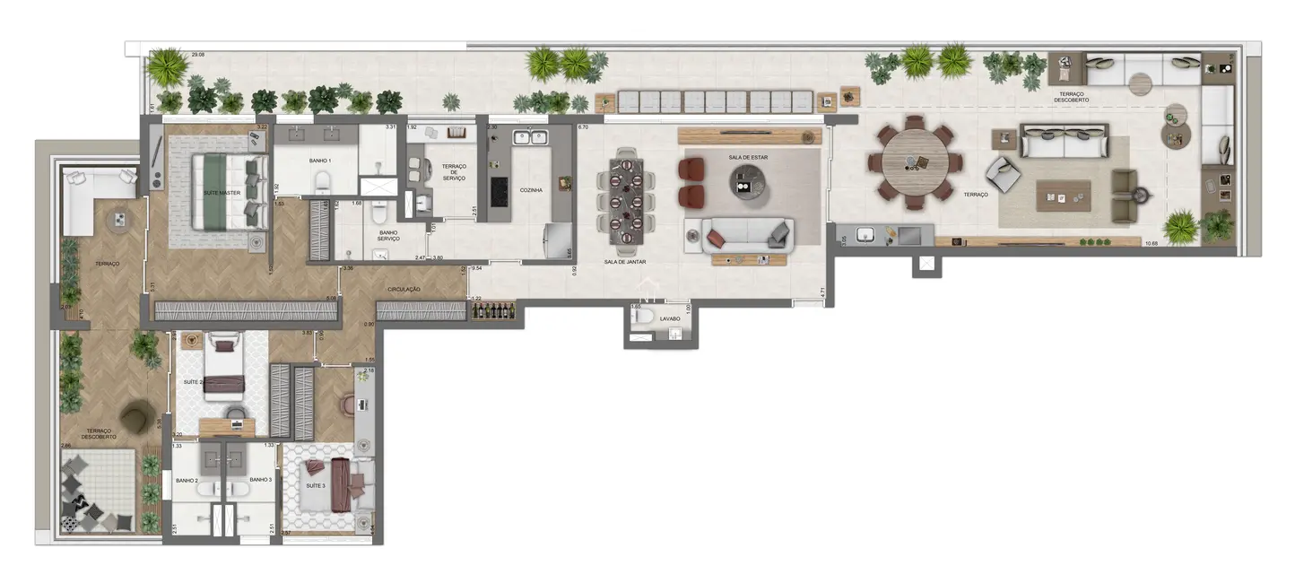 Apartamento com 3 quartos à venda, 265m2 em Vila Nova Conceição, São Paulo - SP - imagem 6 Foto 6 de Apartamento com 3 quartos à venda, 265m2 em Vila Nova Conceição, São Paulo - SP