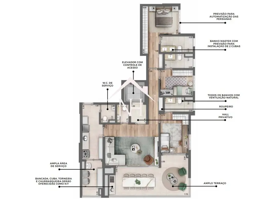 Apartamento com 3 quartos à venda, 142m2 em Perdizes, São Paulo - SP - imagem 8 Foto 8 de Apartamento com 3 quartos à venda, 142m2 em Perdizes, São Paulo - SP
