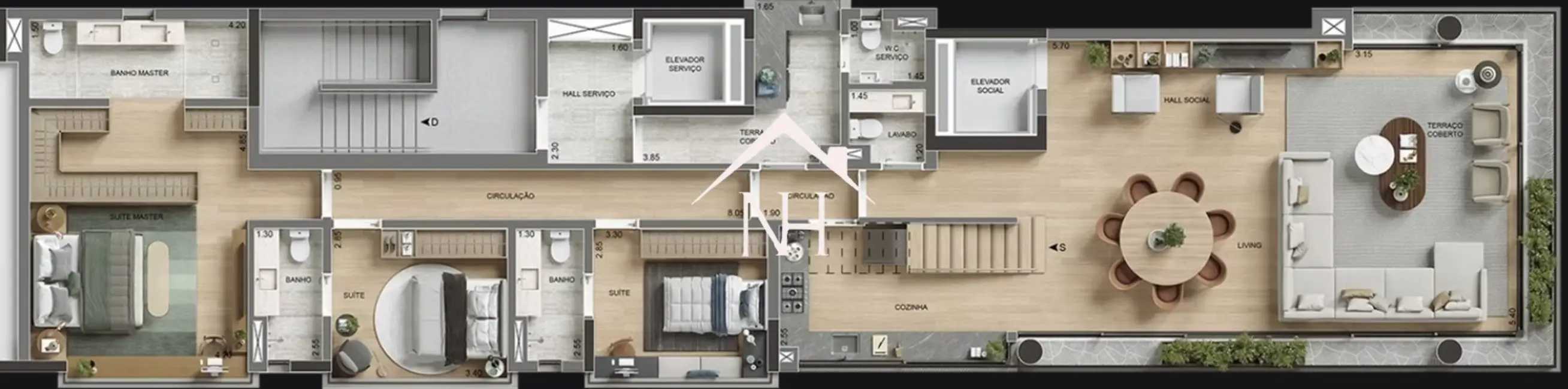 Apartamento com 3 quartos à venda, 374m2 em Itaim Bibi, São Paulo - SP - imagem 9 Foto 9 de Apartamento com 3 quartos à venda, 374m2 em Itaim Bibi, São Paulo - SP