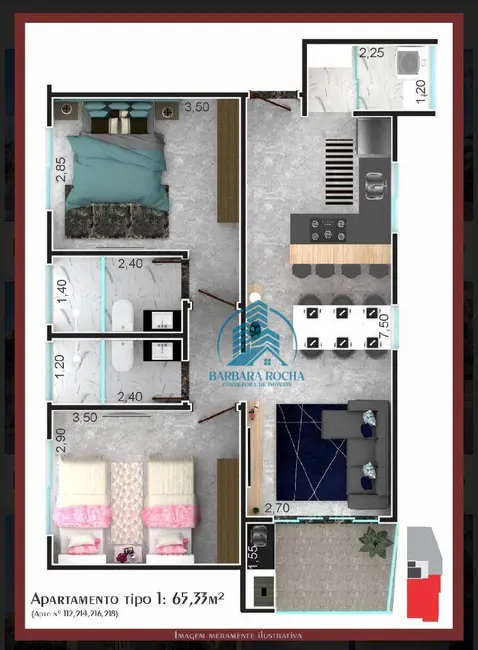 Foto 6 de Apartamento com 2 quartos à venda, 57m2 em Atibaia Jardim, Atibaia - SP