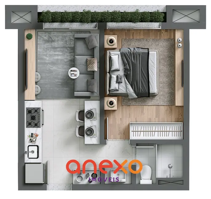 Apartamento com 1 quarto à venda, 35m2 em Centro, Blumenau - SC - imagem 3 Foto 3 de Apartamento com 1 quarto à venda, 35m2 em Centro, Blumenau - SC