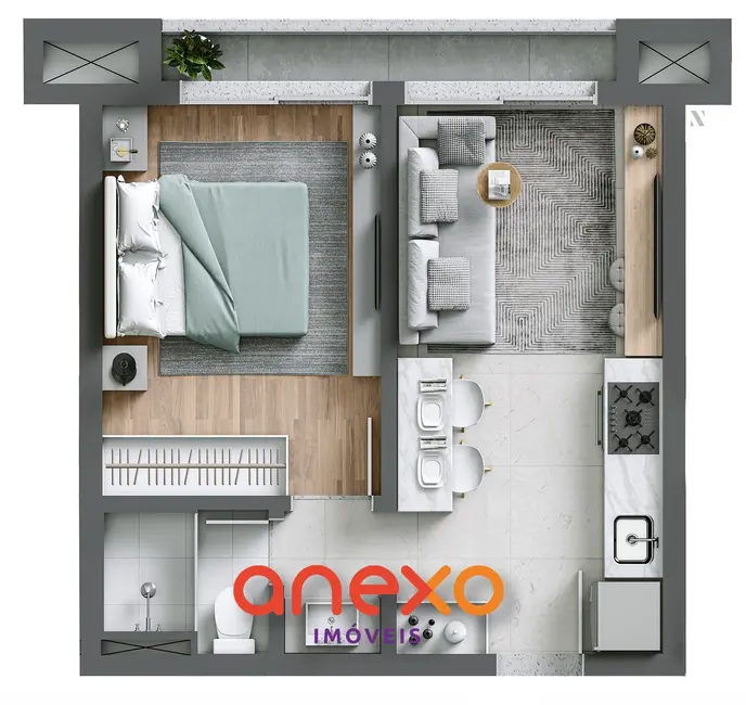 Apartamento com 1 quarto à venda, 32m2 em Centro, Blumenau - SC - imagem 4 Foto 4 de Apartamento com 1 quarto à venda, 32m2 em Centro, Blumenau - SC