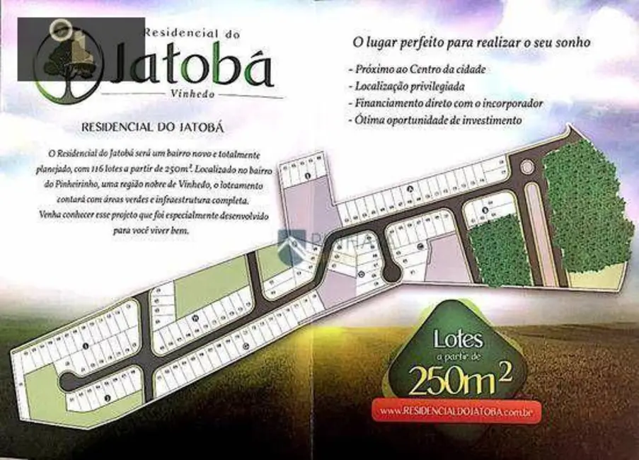 Foto 1 de Terreno / Lote à venda, 250m2 em Pinheirinho, Vinhedo - SP