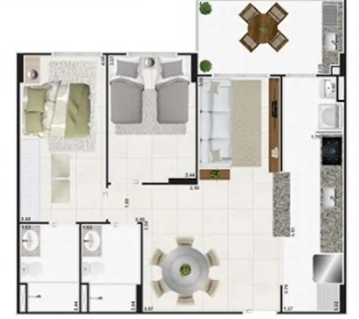 Foto 2 de Apartamento com 2 quartos à venda, 75m2 em Canto do Forte, Praia Grande - SP