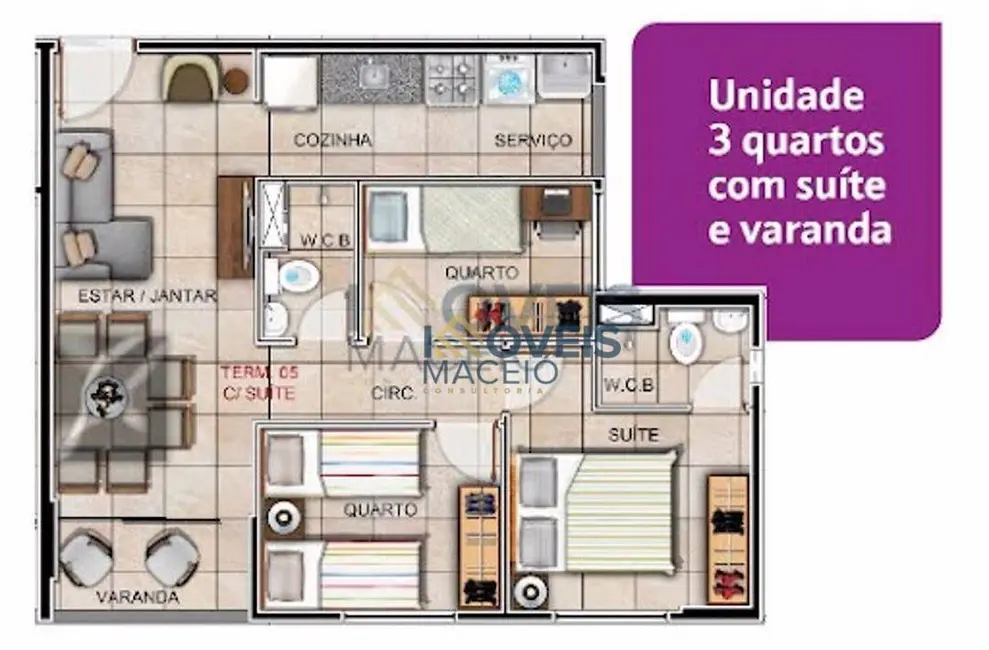 Apartamento à venda em Serraria, Maceio - AL - imagem 17 Foto 17 de Apartamento à venda em Serraria, Maceio - AL