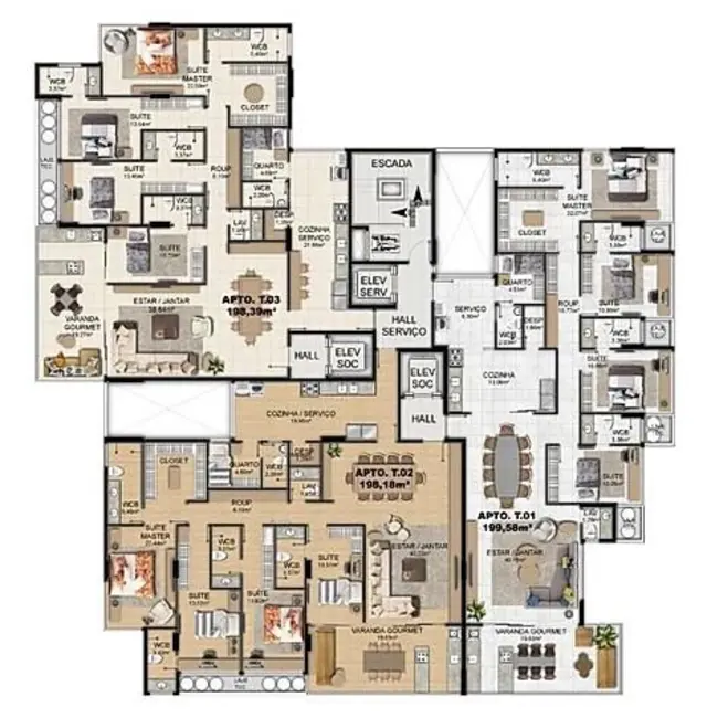 Apartamento com 4 quartos à venda, 200m2 em Ponta Verde, Maceio - AL - imagem 4 Foto 4 de Apartamento com 4 quartos à venda, 200m2 em Ponta Verde, Maceio - AL