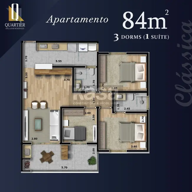 Foto 3 de Apartamento com 2 quartos à venda, 70m2 em Centro, Braganca Paulista - SP