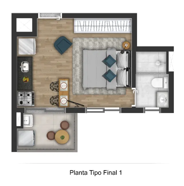 Apartamento com 1 quarto à venda, 24m2 em Centro, Osasco - SP - imagem 3 Foto 3 de Apartamento com 1 quarto à venda, 24m2 em Centro, Osasco - SP