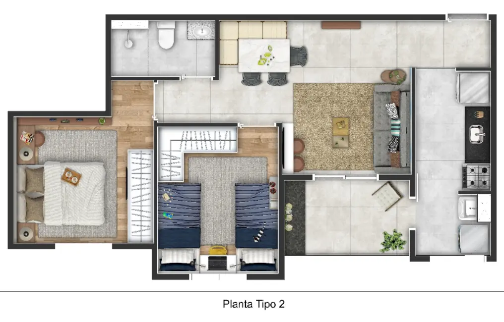 Foto 3 de Apartamento com 2 quartos à venda, 50m2 em Jardim Roberto, Osasco - SP