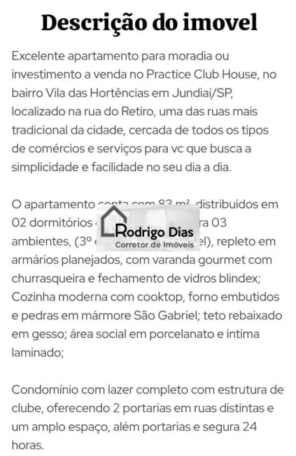 Foto 8 de Apartamento com 3 quartos à venda, 83m2 em Vila das Hortências, Jundiai - SP