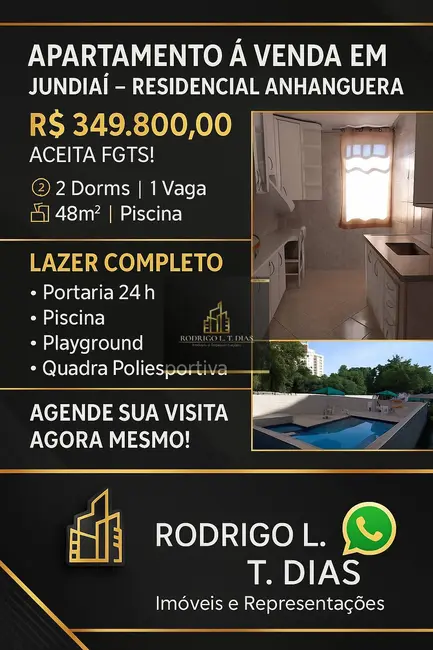 Foto 1 de Apartamento com 2 quartos à venda, 48m2 em Jardim Ana Maria, Jundiai - SP