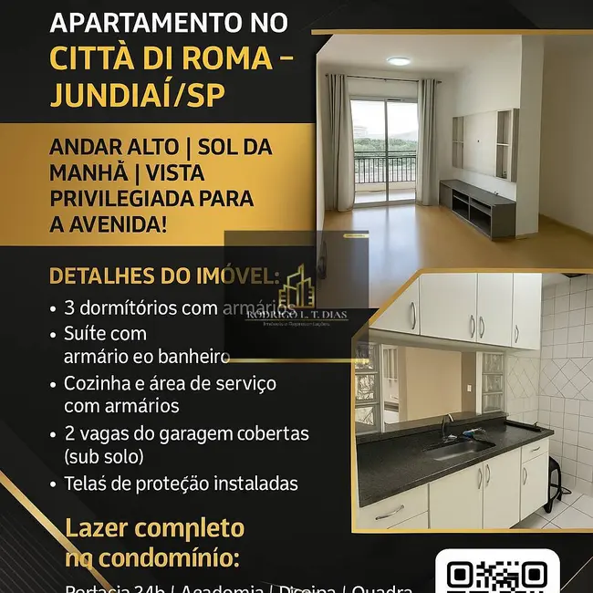 Foto 1 de Apartamento com 3 quartos à venda, 75m2 em Vila das Hortências, Jundiai - SP