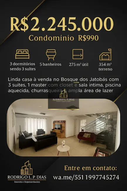 Foto 1 de Casa de Condomínio com 3 quartos à venda, 275m2 em Engordadouro, Jundiai - SP