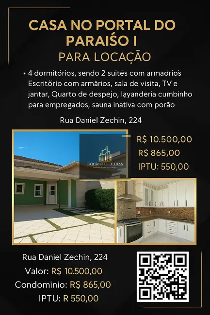 Foto 1 de Casa de Condomínio com 4 quartos para alugar, 370m2 em Portal do Paraíso I, Jundiai - SP