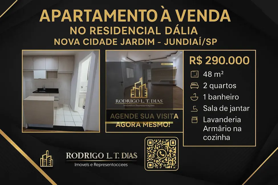 Foto 2 de Apartamento com 2 quartos à venda, 48m2 em Nova Cidade Jardim, Jundiai - SP