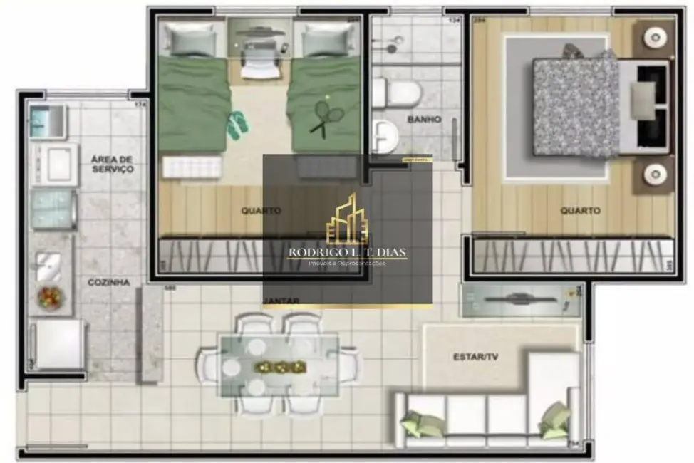 Foto 2 de Apartamento com 2 quartos para alugar, 54m2 em Recanto Quarto Centenário, Jundiai - SP