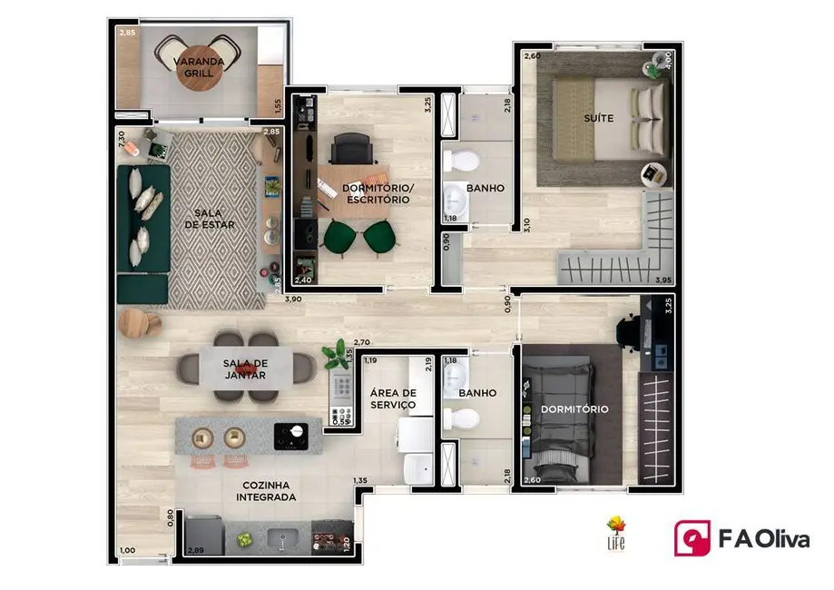 Foto 1 de Apartamento com 3 quartos à venda, 78m2 em Engordadouro, Jundiai - SP