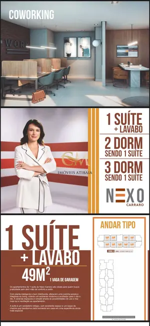 Foto 3 de Apartamento com 1 quarto à venda, 49m2 em Centro, Atibaia - SP