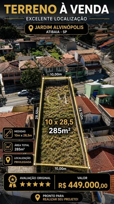 Terreno / Lote à venda, 285m2 em Jardim Brasil, Atibaia - SP - imagem 1 Foto 1 de Terreno / Lote à venda, 285m2 em Jardim Brasil, Atibaia - SP
