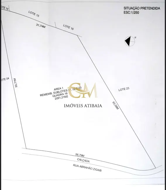 Foto 4 de Terreno / Lote à venda, 2094m2 em Vila Santista, Atibaia - SP
