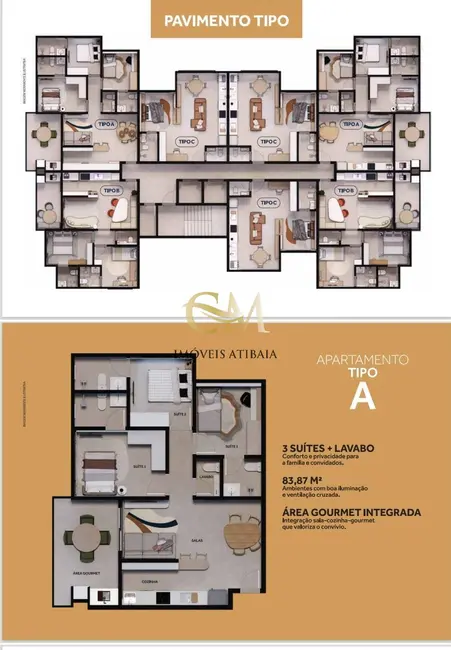 Foto 7 de Apartamento com 2 quartos à venda, 70m2 em Itapetinga, Atibaia - SP