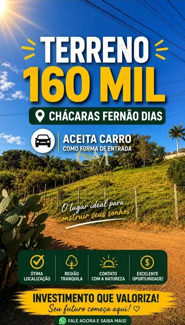 Foto 1 de Terreno / Lote à venda, 1000m2 em Chácara Fernão Dias, Braganca Paulista - SP