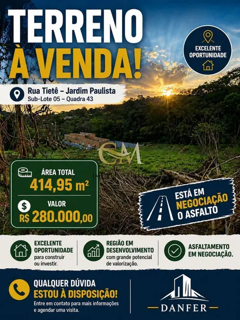 Foto 7 de Terreno / Lote à venda, 414m2 em Jardim Paulista, Atibaia - SP