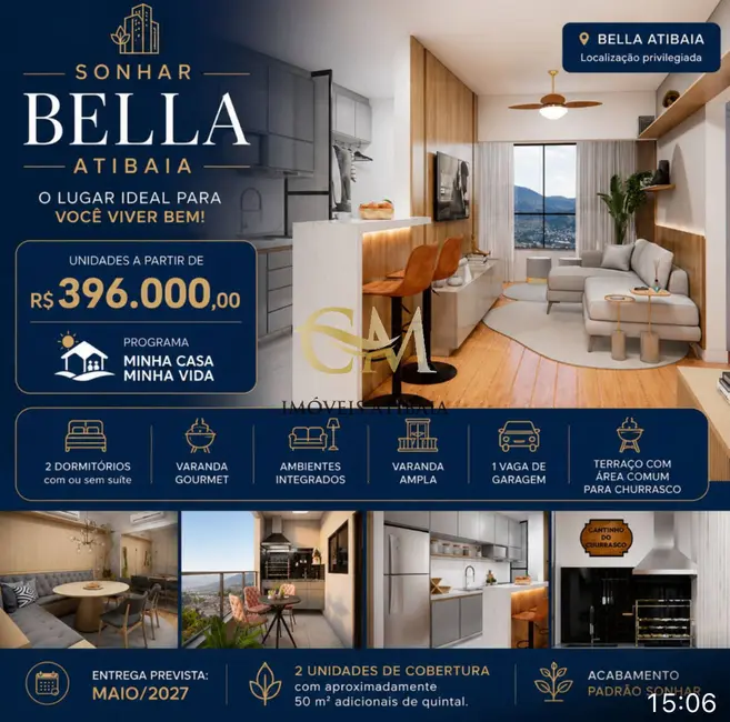 Apartamento com 2 quartos à venda, 59m2 em Atibaia - SP - imagem 1 Foto 1 de Apartamento com 2 quartos à venda, 59m2 em Atibaia - SP