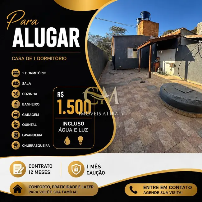 Foto 1 de Casa com 1 quarto para alugar, 100m2 em Parque Fernão Dias, Atibaia - SP