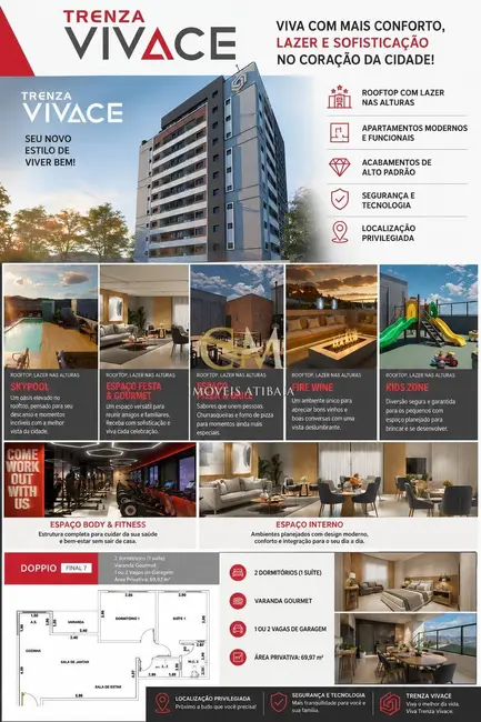 Foto 1 de Apartamento com 2 quartos à venda, 70m2 em Atibaia Jardim, Atibaia - SP