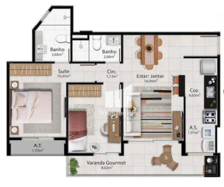 Apartamento com 2 quartos à venda, 65m2 em Jardim Camburi, Vitoria - ES - imagem 5 Foto 5 de Apartamento com 2 quartos à venda, 65m2 em Jardim Camburi, Vitoria - ES