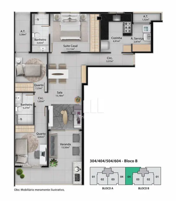 Apartamento com 3 quartos à venda, 93m2 em Jardim Camburi, Vitoria - ES - imagem 9 Foto 9 de Apartamento com 3 quartos à venda, 93m2 em Jardim Camburi, Vitoria - ES