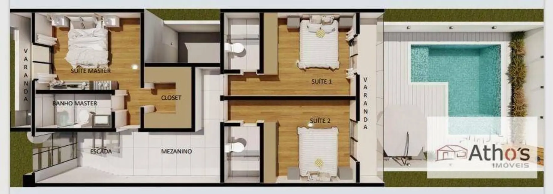 Foto 2 de Casa de Condomínio com 3 quartos à venda e para alugar, 201m2 em Jardim Toscana, Indaiatuba - SP