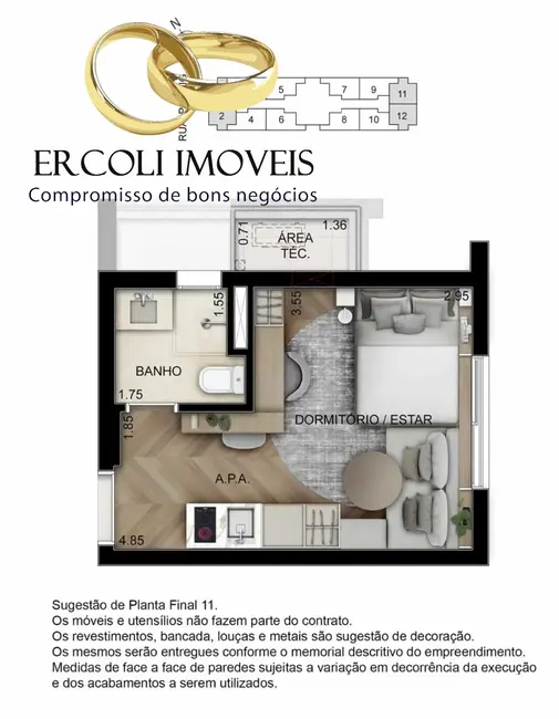 Foto 5 de Apartamento com 1 quarto à venda, 22m2 em Perdizes, São Paulo - SP