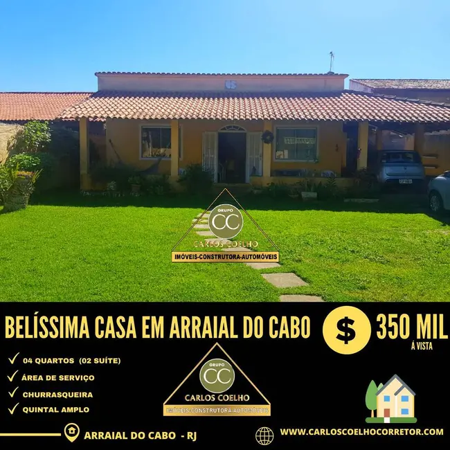 Foto 1 de Casa com 4 quartos à venda, 300m2 em Arraial Do Cabo - RJ