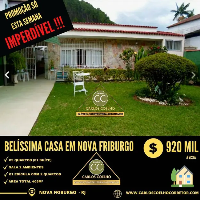 Foto 1 de Casa com 5 quartos à venda, 405m2 em Olaria, Nova Friburgo - RJ
