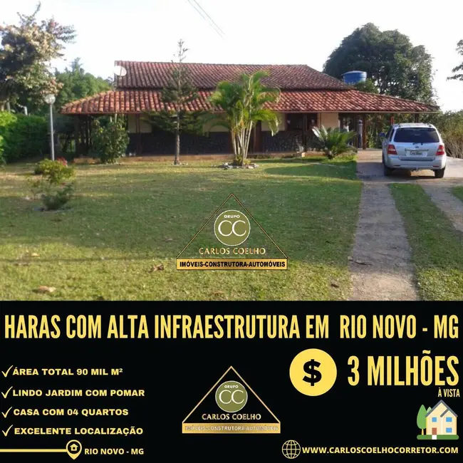 Foto 1 de Fazenda / Haras com 5 quartos à venda, 90000m2 em Centro, Rio Novo - MG