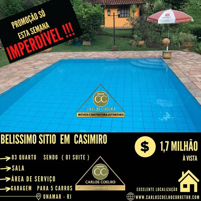 Foto 1 de Sítio / Rancho com 5 quartos à venda, 300000m2 em Centro, Casimiro De Abreu - RJ