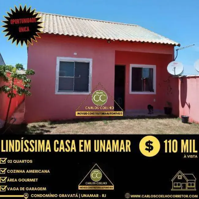 Foto 1 de Casa com 2 quartos à venda em Samburá (Tamoios), Cabo Frio - RJ