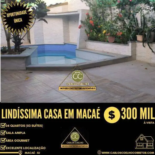 Foto 1 de Casa com 4 quartos à venda, 300m2 em Barra de Macaé, Macae - RJ