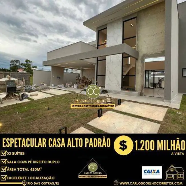 Foto 1 de Casa com 3 quartos à venda, 420m2 em Viverde I, Rio Das Ostras - RJ