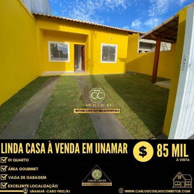 Foto 1 de Casa com 1 quarto à venda em Unamar (Tamoios), Cabo Frio - RJ