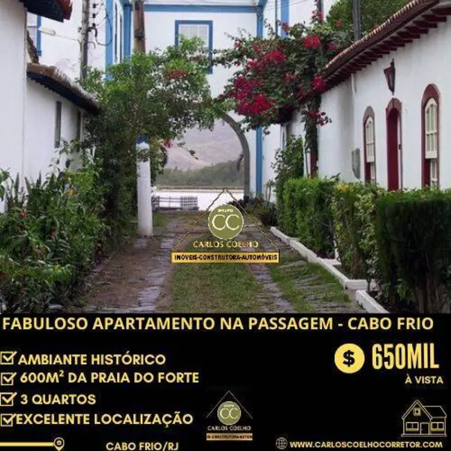 Foto 1 de Apartamento com 3 quartos à venda em Passagem, Cabo Frio - RJ