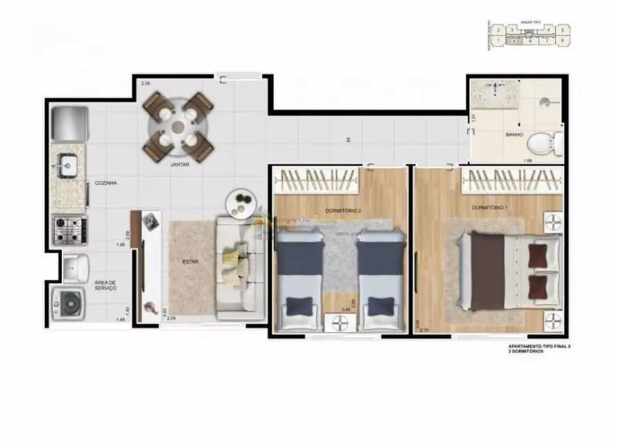 Foto 8 de Kitnet com 2 quartos à venda, 45m2 em Quarta Parada, São Paulo - SP