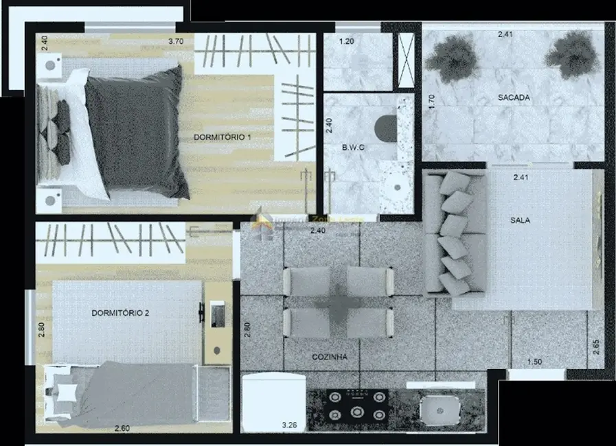 Apartamento com 2 quartos à venda, 31m2 em Chácara Seis de Outubro, São Paulo - SP - imagem 8 Foto 8 de Apartamento com 2 quartos à venda, 31m2 em Chácara Seis de Outubro, São Paulo - SP