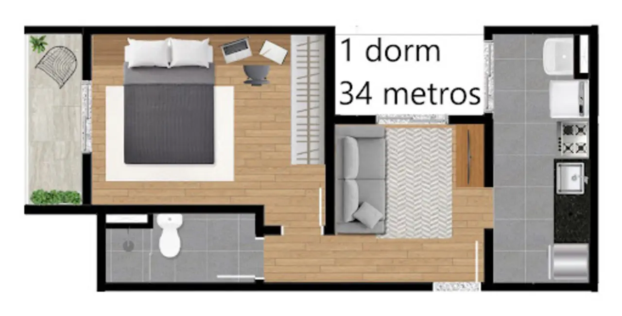 Apartamento com 2 quartos à venda, 39m2 em Vila Matilde, São Paulo - SP - imagem 6 Foto 6 de Apartamento com 2 quartos à venda, 39m2 em Vila Matilde, São Paulo - SP