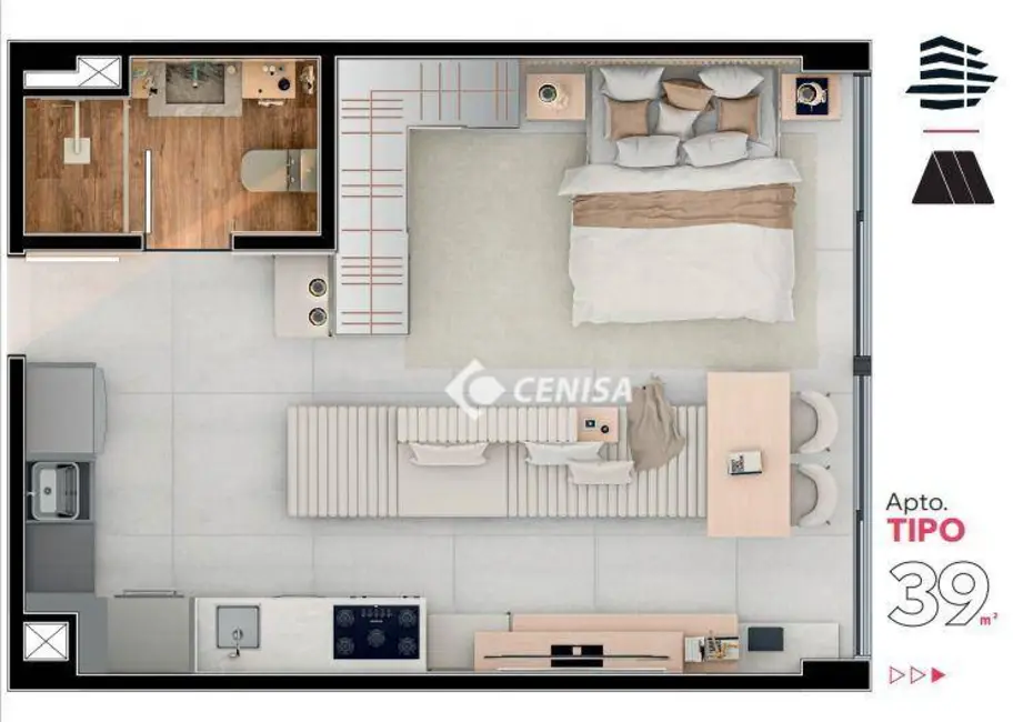 Foto 14 de Kitnet com 1 quarto à venda, 38m2 em Centro, Indaiatuba - SP