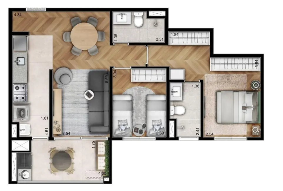 Foto 4 de Apartamento com 3 quartos à venda, 86m2 em São Paulo - SP